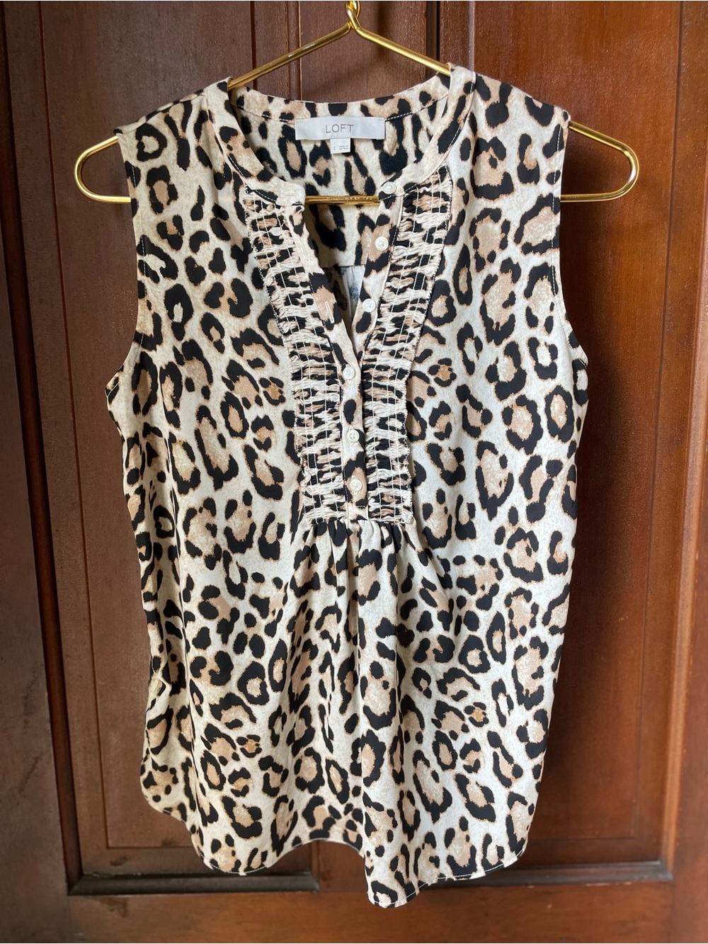 Loft women's small sleeveless animal print top